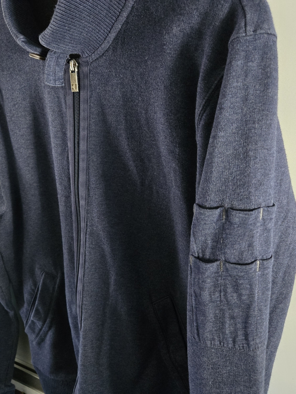 BOSS ORANGE Men's Navy Zip-Up Knit Jacket - Picture 6 of 12